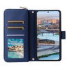 For Samsung Galaxy A34 Nine-card Slots Zipper Wallet Bag Leather Phone Case(Blue)