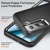 For Samsung Galaxy S22 5G 3 in 1 Rugged Holder Phone Case(Black)