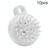 10pcs XTS01 Silicone Soft Teeth Head Shampoo Massage Comb Shampoo Brush(White)