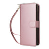 For Samsung Galaxy A53 5G Nine-card Slots Zipper Wallet Bag Leather Phone Case(Rose Gold)