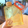 Square Fitness Sports Large Capacity Plastic Water Cup with Handle(Yellow)