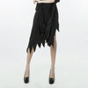 Black Irregular Long Skirt Exit Halloween Costume Cosplay Show Witchcraft Dress, XL, Chest: 98cm, Waistline: 80cm, Skirt Length: 110cm