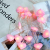 LED Fairy Lights Love Heart Lantern Navidad String Lights Holiday Lighting Bedroom Home Decoracion 3m 20LEDs(Pink)