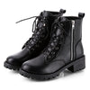 Round Head Low-profile Women Ankle Boots, Shoes Size:35(Black)