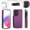 For Samsung Galaxy A53 5G Double Flap Zipper RFID Leather Phone Case with Short Lanyard(Dark Purple)