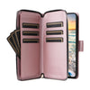 For Samsung Galaxy S23 5G Nine-card Slots Zipper Wallet Bag Leather Phone Case(Rose Gold)