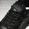 Men Air Cushion Sneakers Low Top Lace Running Shoes Mesh Breathable Sports Shoes, Size: 39(Black Blue)