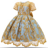 Girls European Style Bow-knot Mesh Tutu Dress Show Dress, Size:130cm(Yellow)