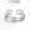 S925 Sterling Silver Platinum Plated Ring Simple Fashion Open Ring