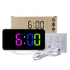 TS-8201 LED Digital Mirror Alarm Clock Big Screen Dual USB Desktop Table Clock, Color: RGB Display White Shell