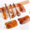 Resin Scraping Sheet Massage Facial Tendon Stick Beauty Salon Shave Board Acupuncture Pen, Color Classification: Amber Relaxing Stick