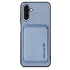 For Samsung Galaxy A56 5G Carbon Fiber Leather Card Magsafe Phone Case(Blue)