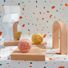7cm Round Ball + 5cm Round Ball Geometric Cube Solid Color Photography Photo Background Table Shooting Foam Props(White)
