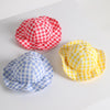 Dog & Cat Summer Sun Hat - Blue Grid - Medium