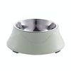 Stainless Steel Double Pet Bowl Green - Dog & Cat Food Water