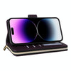 For iPhone 14 Pro Max Nine-card Slots Zipper Wallet Bag Leather Phone Case(Dark Purple)
