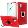 For Galaxy Note 10+ Carbon Fiber Protective Case with 360 Degree Rotating Ring Holder(Red)