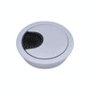 2 PCS Desk Computer Desktop Zinc Alloy Round Threading Box Hole Cover, Hole Diameter: 53mm (Matte Silver)