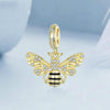 S925 Sterling Silver Gold-Plated Bee DIY Bracelet Pendant(BSC1035)