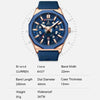 Curren 8437 Casual Men Silicone Strap Quartz Watch with Calendar, Color: Black Shell Black Orange Strap