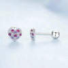 S925 Sterling Silver Plated With Platinum Color-Blocked Zircon Heart-Shaped Earrings(BSE1044)