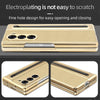 For Samsung Galaxy Z Fold4 5G VIETAO Electroplating Integrated Pen Slot Folding PU Phone Case with Stylus(Gold)