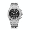 CAGARNY 6835 Men Simple Quartz Steel Band Watch(Silver + Black)