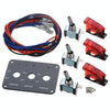 Jtron DV 12V Carbon Fiber Surface Panel Car Toggle Switch with Red LED Indicator(Red)