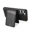 For Samsung Galaxy S23+ 5G Skin Feel Detachable Card Bag Magsafe Phone Case(Black)