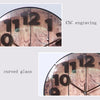 Simple Retro Imitation Wood Grain Three-dimensional Digital Round Wall Clock