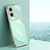 For Realme Note 60 4G XINLI Straight 6D Plating Gold Edge TPU Phone Case(Mint Green)