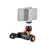 YELANGU L4X-BC Camera Wheel Dolly II Electric Track Slider 3-Wheel Video Pulley Rolling Dolly Car with Ballhead, Load: 3kg (Black)