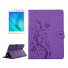 For Galaxy Tab A 8.0 / T350 Pressed Flowers Butterfly Pattern Horizontal Flip PU Leather Case with Magnetic Buckle & Holder & Card Slots & Wallet(Purple)