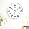 MOVEBEST 12 Inch Living Room Wall Clock Home Plastic Watch, Style: G2001 Green Surface White Frame