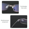 Rimless Anti Blue-ray Blue Film Lenses Presbyopic Glasses, +2.00D(Black)