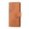For Samsung Galaxy S23 5G Rose Flower Embossed 3-Card Slots Leather Phone Case(Brown)