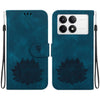 For Redmi K70 / K70 Pro Lotus Embossed Leather Phone Case(Dark Blue)