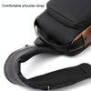 WEPOWER Men Chest Bag Anti-Theft Password Lock Locomotive Bag Messenger Bag(Black Brown)