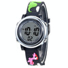 JNEW A380-20090-5 Children Cartoon Dinosaur Rhino Waterproof Time Recognition Colorful Backlight LED Electronic Watch(Black)