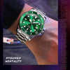 OLEVS 6650 Men Luminous Waterproof Mechanical Watch(Green)