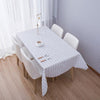 137x90cm Home Tablecloth No-wash PVC Coffee Table Cloth(White Plaid)