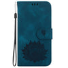 For Redmi K70 / K70 Pro Lotus Embossed Leather Phone Case(Dark Blue)