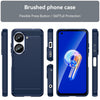 For Asus Zenfone 9 Brushed Texture Carbon Fiber TPU Case(Blue)