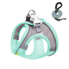 Breathable Mesh Dog Harness & Green Leash, XXS