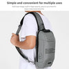 Ozuko 9283 Men Outdoor Anti-theft Chest Bag Rivet Messenger Bag with External USB Charging Port(Brown)