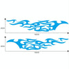 2 PCS/Set D-969 Flame Pattern Car Modified Decorative Sticker(Blue)