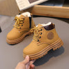 Winter Children Snow Boots Plus Velvet Warm Cotton Shoes Martin Boots, Size: 29(Yellow)