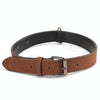 JINMAOHOU Small Brown Leather Dog Collar - Soft & Durable (39x2.2cm)