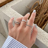 S925 Sterling Silver Cool Style Ladies Combination Ring, Specification:J449