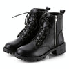 Round Head Low-profile Women Ankle Boots, Shoes Size:36(Black)